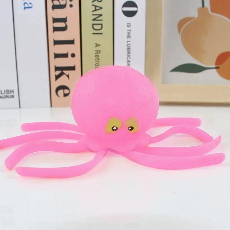 Baby Bath Toy Sponge Octopus – Water Absorbing Squeeze Stress Relief Toy
