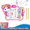 80x30cm Kid Music Piano Mat - Toddler Floor Keyboard Dance Mat with 8 Animal Sounds, Educational Toy for Kids