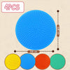 Silicone Sensory Mat Set - 4-Pack Multi-Texture Tactile Fidget Pads, 25 cm (9.8 in) Quiet Montessori Sensory Toy for Kids, Autism & ADHD Therapy