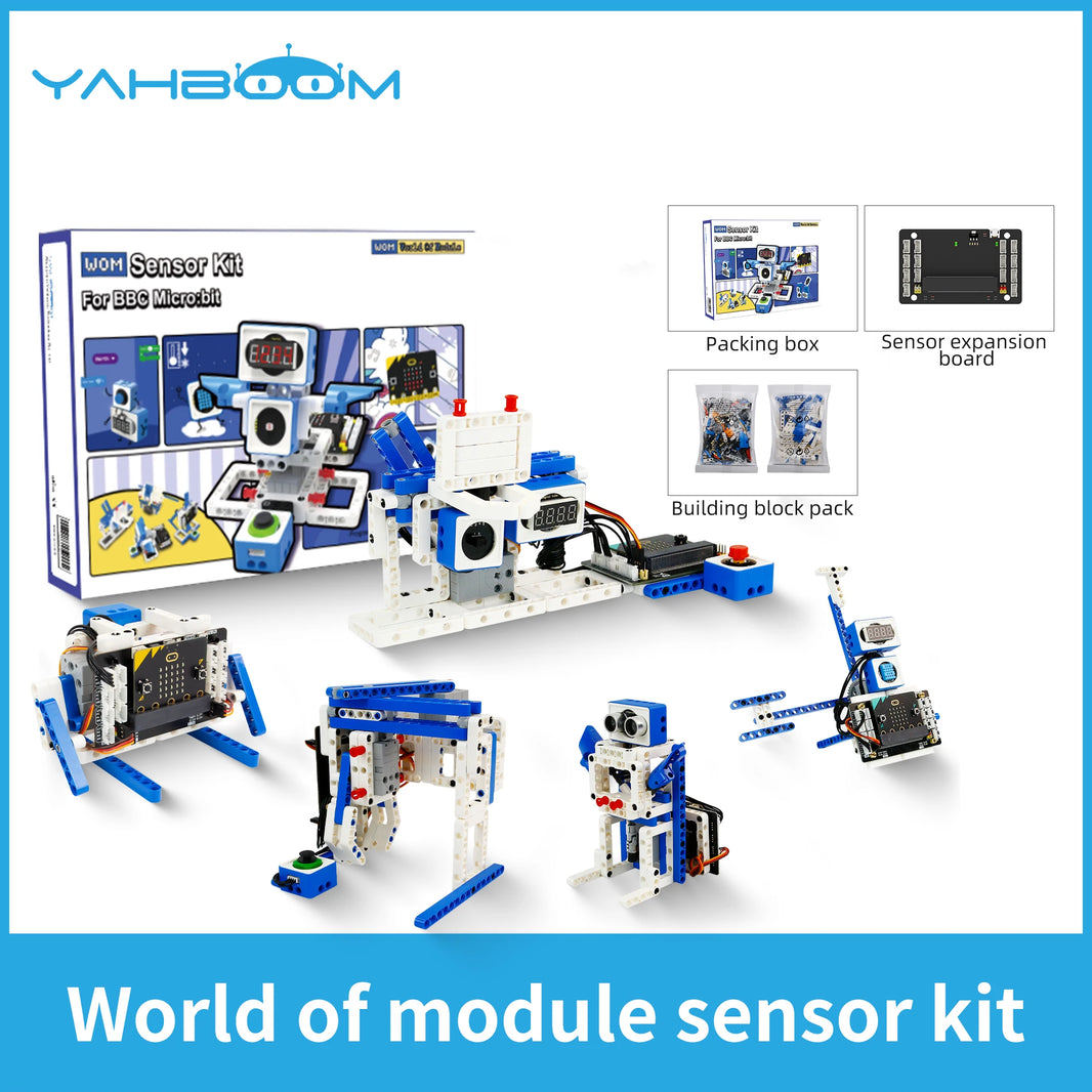 Yahboom 21-in-1 Microbit V2 Robotics Kit, DIY Electronic Sensor Kit, Programmable Toy for Kids, Supports MakeCode & Python Programming