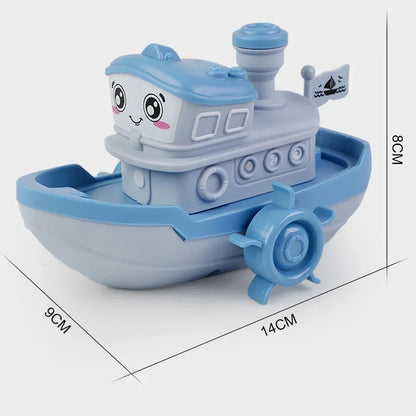 Baby Bath Clockwork Boat Toy – Cute Cartoon Wind-Up Ship for Kids