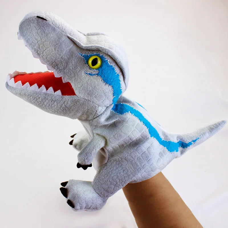 11 Style Dinosaur Plush Hand Puppets, Triceratops Tyrannosaurus Dilophosaurus Gloves