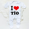 I Love Papa Mama Baby Babygrow Sleepsuit – Cute Coming Home Outfit, Newborn Shower Gift, Boy Girl White Romper, Infant Sleepsuit