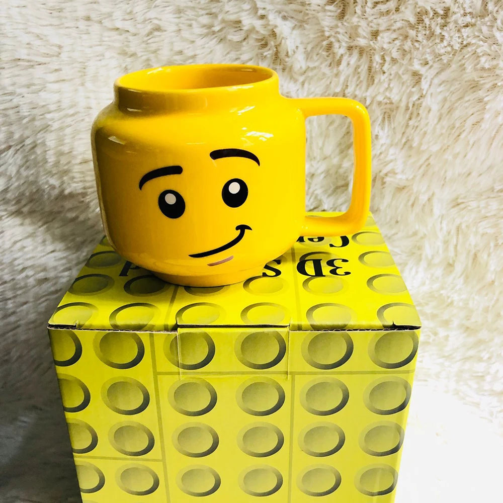 Cute Cartoon 250ml (8.5 fl oz) Ceramic Coffee & Tea Mug — Impish Expression Gift for Couples & Friends