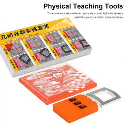 Geometric Optics Experiment Set with Convex and Concave Lenses, Light Refraction and Reflection Physics Teaching Kit for Kids