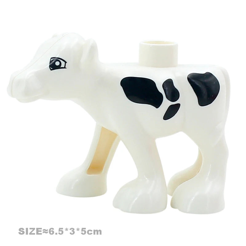 Big Size Building Blocks Farm Animals Set – Cat, Dog, Pig, and Rabbit Model Accessories Compatible with Bricks