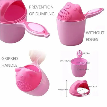 Baby Shower Toddler Shampoo Cup Cute Cartoon Baby Bath Spoons with Protect Kid Eyes Child Washing Hair Cup Kids Bathing Tool