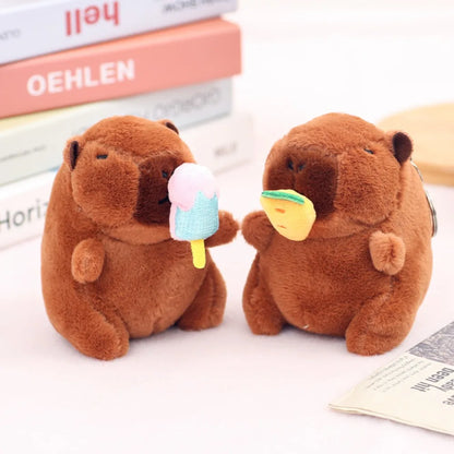 12cm Cute Capybara Plush Keychain, Cartoon Simulation Pendant for School Bags