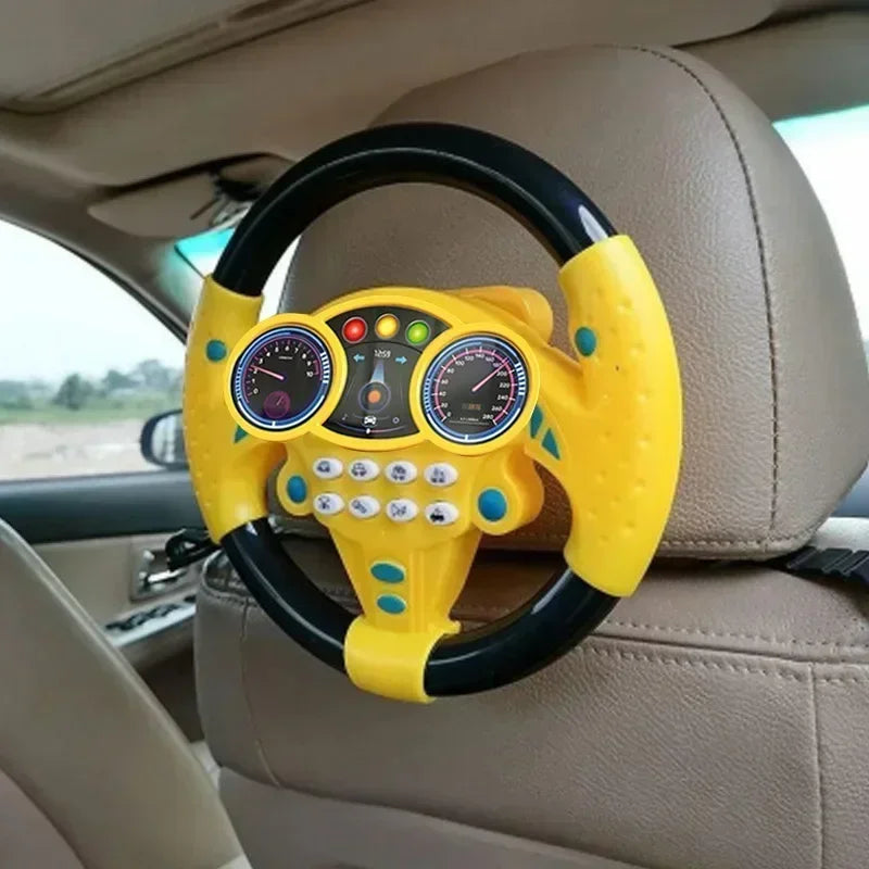Infant Shining Simulation Steering Wheel Toy Children’s Early Education Copilot Stroller Vocal Toy