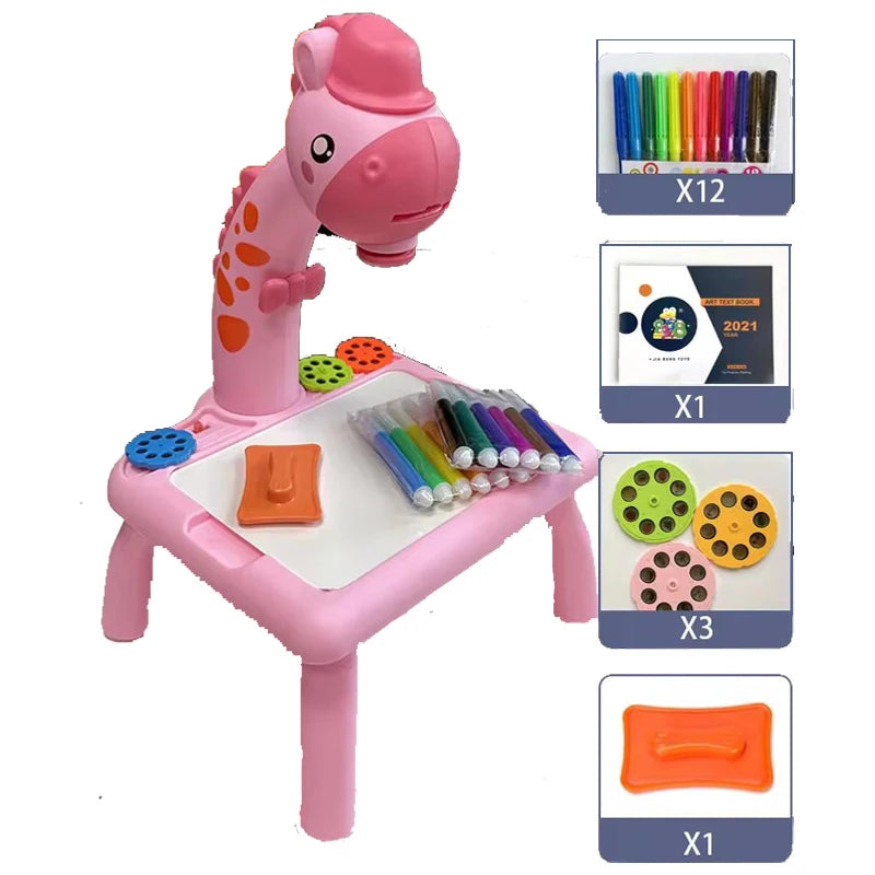 Children’s LED Projector Drawing Table Toy – Educational Painting Set and Learning Tools for Kids