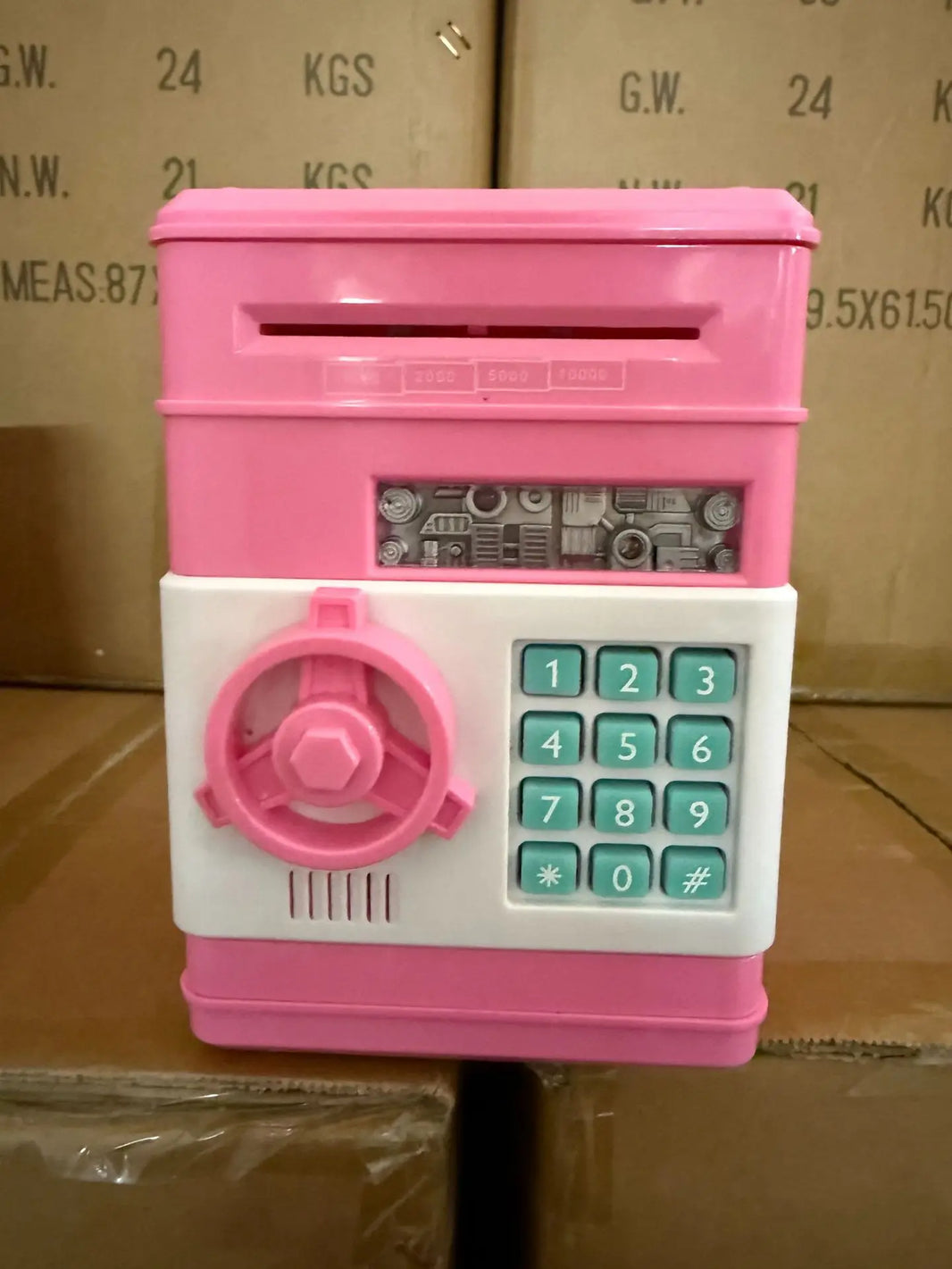 Children’s Cartoon Password ATM Bank – Safe Music Automatic Roll Money Deposit Toy for Kids