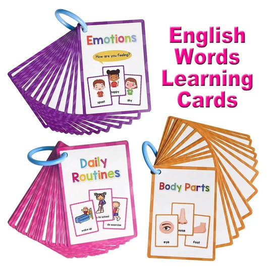 Montessori English Words Learning Cards – Early Education Teaching Aids for Kids and Classroom Use