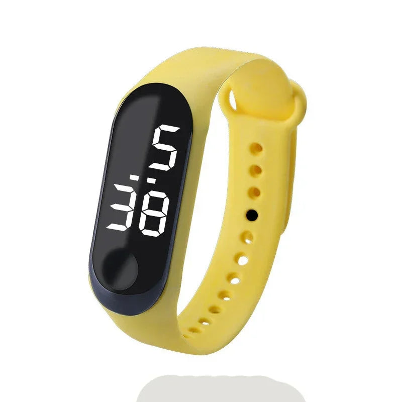 Fashion Kids Sports Waterproof LED Digital Watch Two-Tone Silicone Strap for Teen Boys and Girls