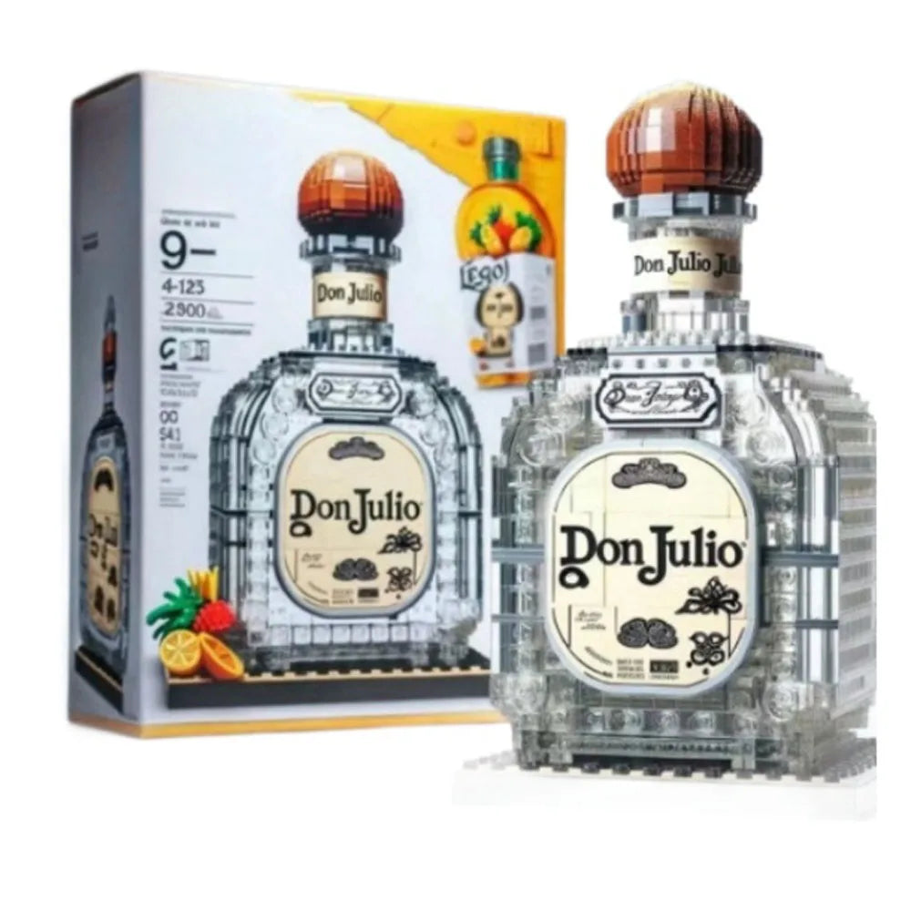Whiskey Bottle Building Block Model – Creative Wine Bottle Assemble Toy for Home Decor