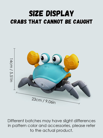 Charging Escape Crab Toy, Auto-Sensing Electronic Pet for Kids, Crawling & Obstacle Avoidance with Music