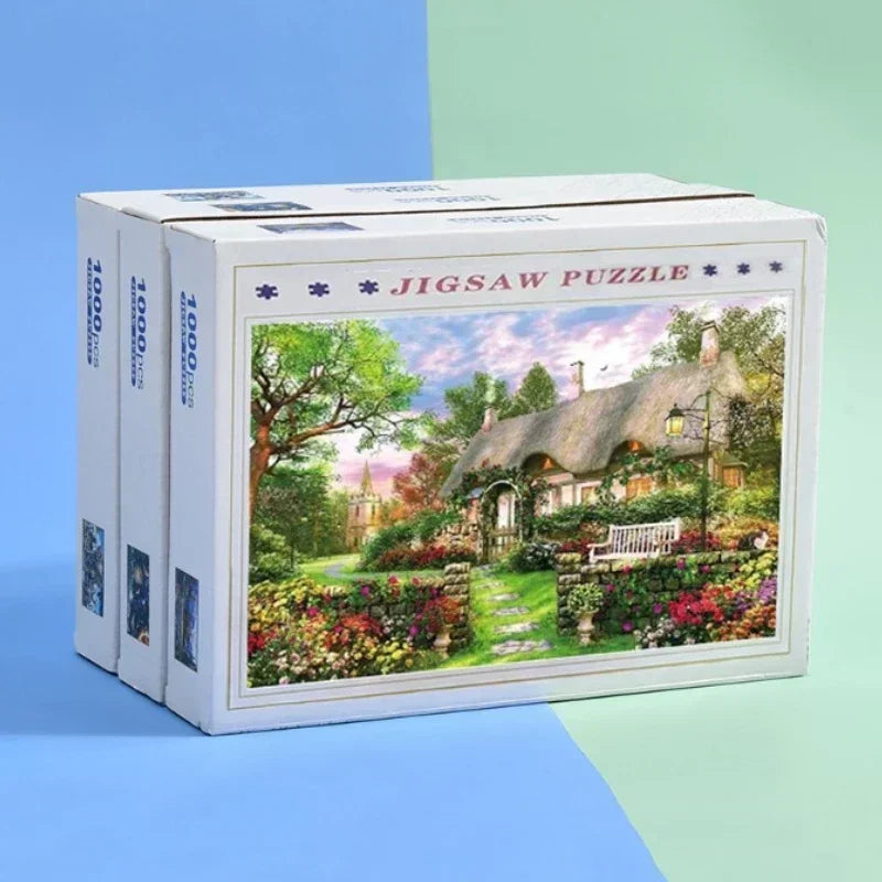 Adult Jigsaw Puzzle 1000 Pieces, Landscape Animation Paper Puzzle, Decorative Painting, Brain Exercise Toy