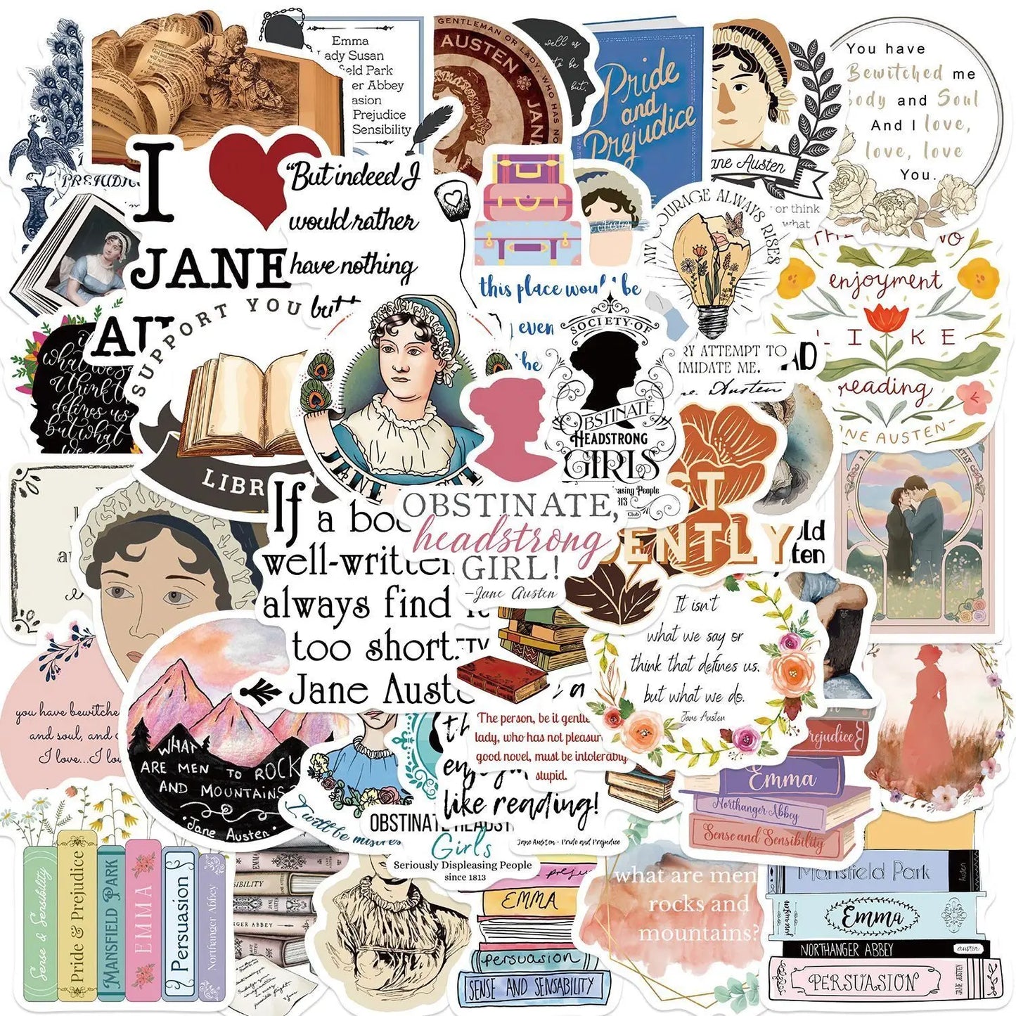 10/50/100pcs Dark Romance Bookish Stickers – Aesthetic Decals for Kindle, iPad, Phones, Laptops, and Diaries