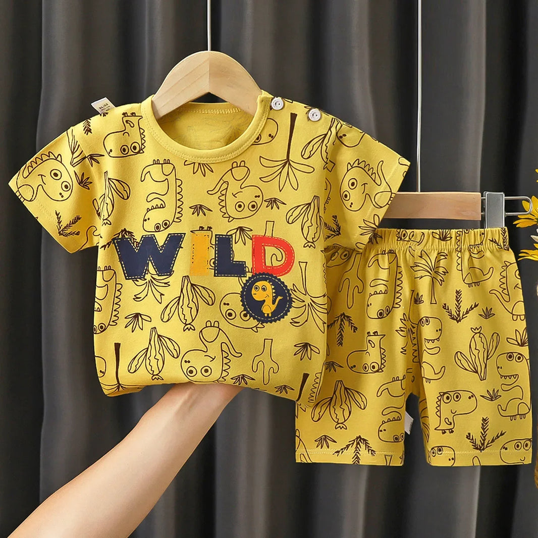 Summer Baby Clothes Set – Casual Baby Boy Clothing Set with T-shirt & Shorts – Kids Unisex Short Sleeve Sports Outfit – Infant Baby Girl Clothes
