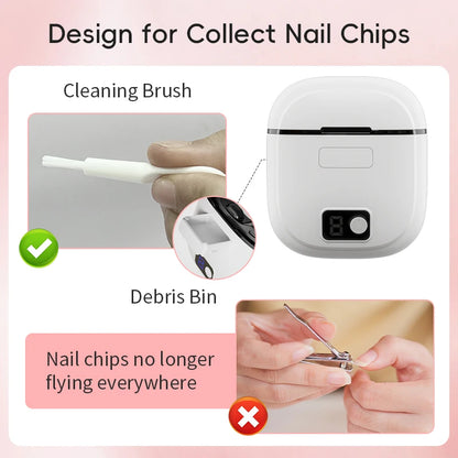 Electric Nail Clipper with 3 Speed Levels, LCD Light, USB Charging, and Nail Storage for Adults, Seniors, Babies, and Kids