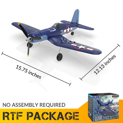 F4U Corsair RC Plane 2.4GHz 4CH 400mm (15.7 Inches) Wingspan One-Key Aerobatic RTF