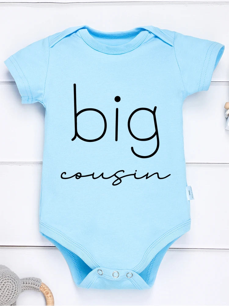 Big Little Cousin Newborn Twin Boy Clothes – Cotton Onesies, Fashionable & Cozy Baby Bodysuit – Skin-friendly Infant Pajamas for Boys and Girls