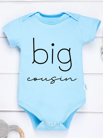 Big Little Cousin Newborn Twin Boy Clothes – Cotton Onesies, Fashionable & Cozy Baby Bodysuit – Skin-friendly Infant Pajamas for Boys and Girls