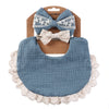 3Pcs/Set Muslin Cotton Bamboo Baby Bibs with Tassel Lace | Adjustable Feeding Drool Burp Cloths for Boys & Girls | Infant Scarf Towel Set - Kidzy Market