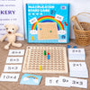 Wooden 99 Multiplication Board Game for Kids – Montessori Math Learning Toy, 100 Grid Counting Board