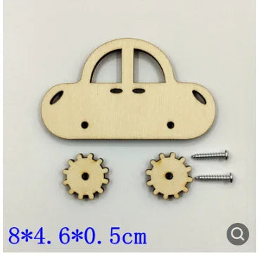 Baby Montessori Busy Board DIY Wooden Toy – Accessories with Robot, Lock, Gear, Horn, and Zipper, Educational Graffiti Toy for Children Gifts