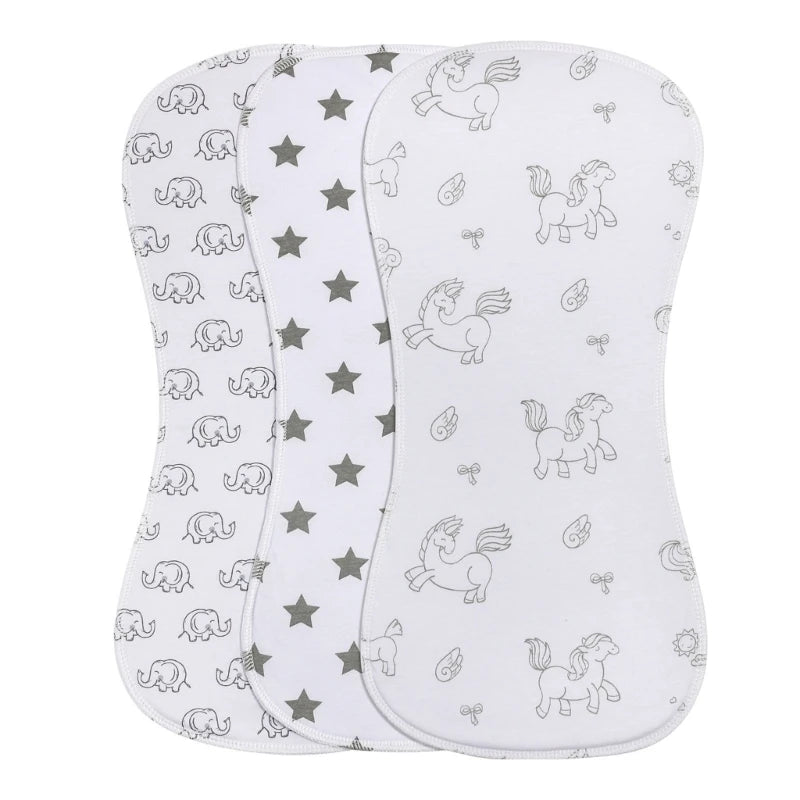 2-Layer Absorbent Burp Cloths – Soft Cotton Baby Bibs for Feeding & Teething - Kidzy Market