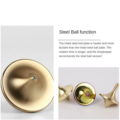 Metal Brass Gyroscope Spinning Top Fidget Toy (Mini Desktop Spinner, 1.5 in)
