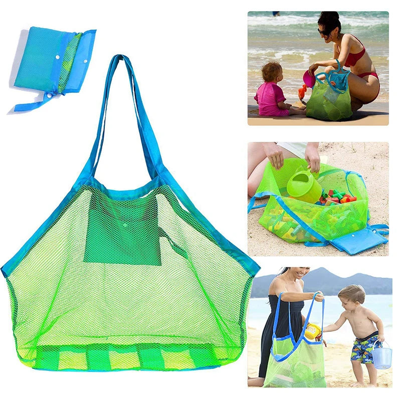 Portable Mesh Storage Bag for Kids Bath Toys and Beach Essentials Large Swimming Bag
