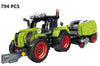 Educational Farm Building Block Set – Harvesting Locomotive, Five-Plow Tractor, Cotton Picker, Crane Arm Trailer – LEGO Compatible Kids Toy