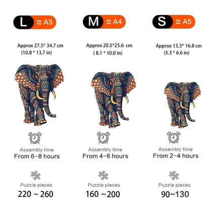 Elephant Wooden Puzzle – Irregular Animal Shapes for Adults Stress Relief and Gift