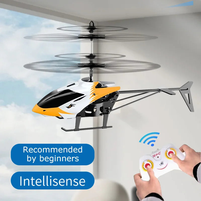 Mini Remote Control Airplane Helicopter – Gesture Sensing with Flashing Lights for Kids