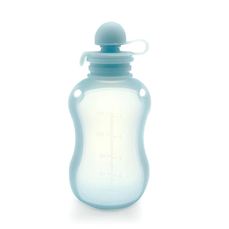 BPA-Free Silicone Baby Food Pouch - Reusable & Leak-Proof Squeeze Container for Milk & Puree Storage