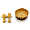 Personalized 3-Piece Silicone Kids Tableware Set Bowl Fork Spoon BPA-Free Suction Plate Microwave & Dishwasher Safe