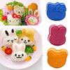 Cartoon Bear and Rabbit Sushi Mold Kit Onigiri Rice Ball Maker