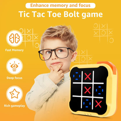 Electronic Tic Tac Toe Game - Noughts and Crosses, Memory Training Toy, Portable Travel Game for Kids & Adults