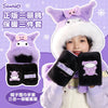 Sanrio Kuromi Kids’ 3-in-1 Winter Set – Plush Hat, Scarf & Gloves for Boys & Girls, Kawaii & Warm