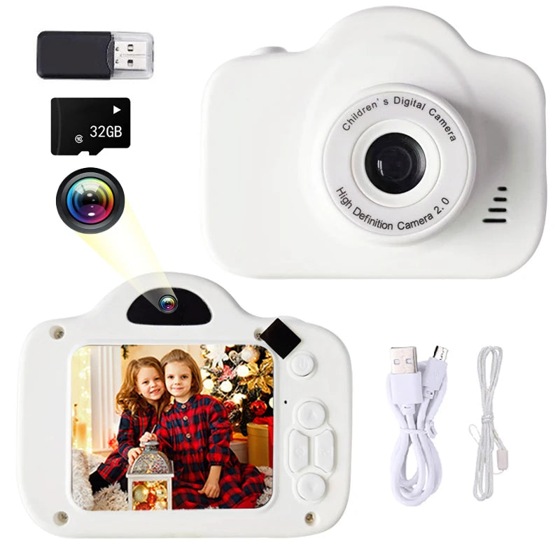 Waterproof Kids Camera with 2-Inch Color Display, 1080P HD Video, Outdoor SLR Style, Includes TF Memory Card