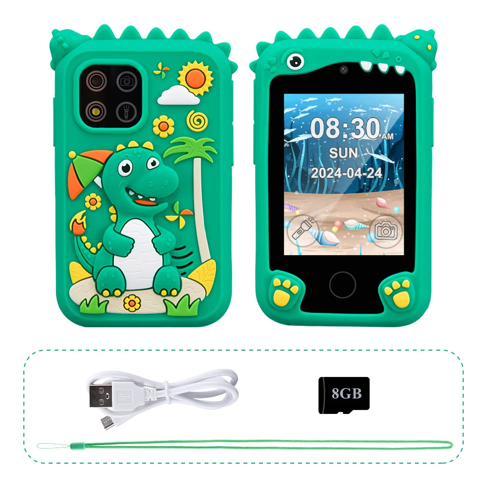 Children's Smart Phone Toy with 2.8-Inch Touchscreen, Digital Camera, and Music Player