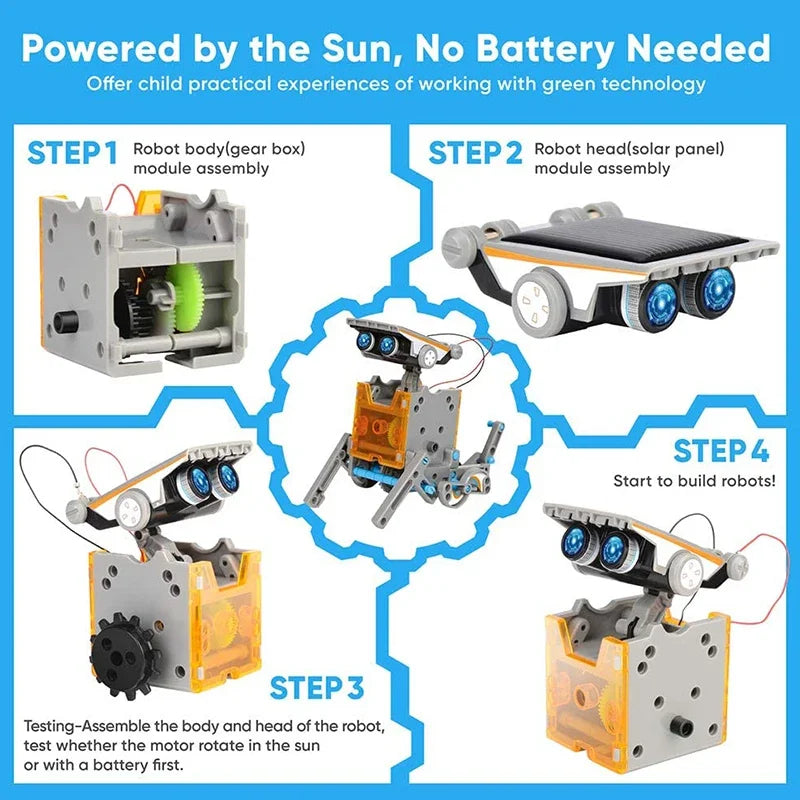 12-in-1 Solar Robot Toy – DIY Science Experiment Building Kit for Kids