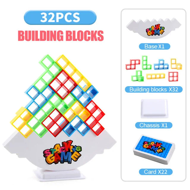 Balance Stacking Board Game – Tower Block Puzzle Toy for Kids and Adults, Family Party Game