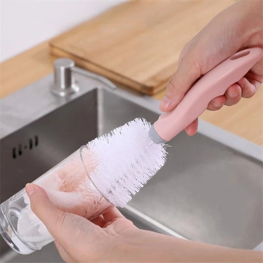 Large Baby Bottle Brush with Thick Handle for 360-Degree Decontamination; Cleaning Brush Features Hanging Hole and Long Handle
