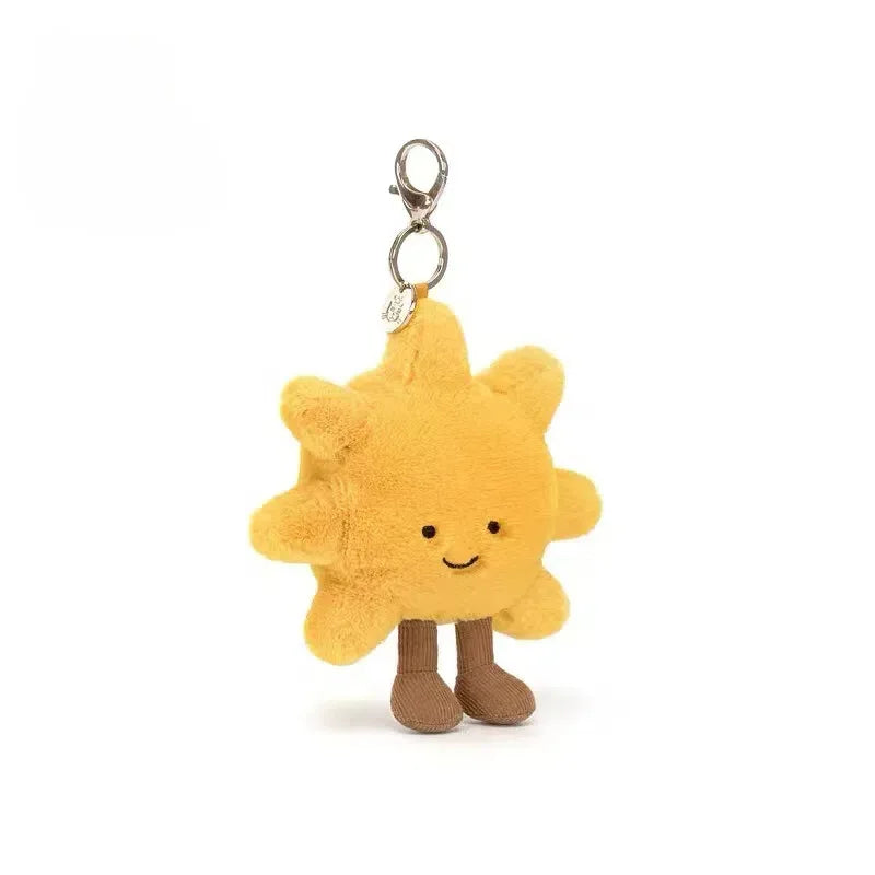 15cm Jelly Cat Coffee Cup and Sunflower Plush Pendant Keychain, Cute Bag Decoration Gift