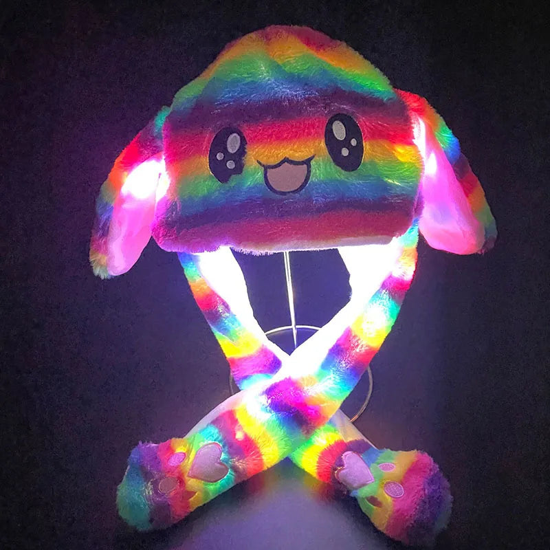 Plush Bunny Headband with Popping Ears – Interactive Rabbit Hairband for Kids & Adults, Approx. 58 cm (22.8 in)