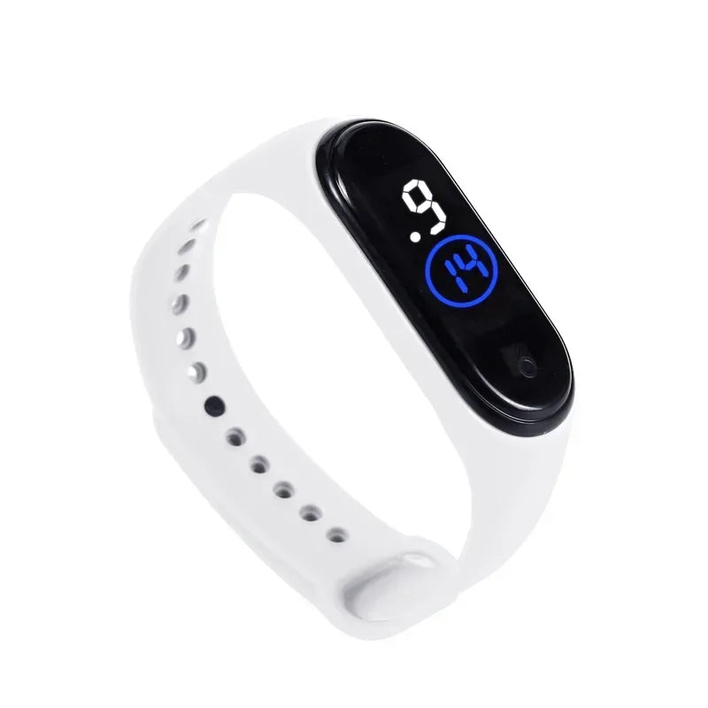 Fashion Kids Sports Waterproof LED Digital Watch Two-Tone Silicone Strap for Teen Boys and Girls
