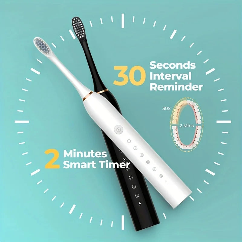 Automatic Electric Toothbrush for Adults & Children, Soft Bristle, 6-Speed Charging Universal Toothbrush