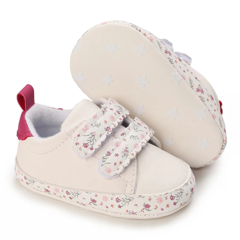 Fashion Infant Spring Shoes – Non-Slip White Soft-Soled Sneaker for Newborn Boys & Girls